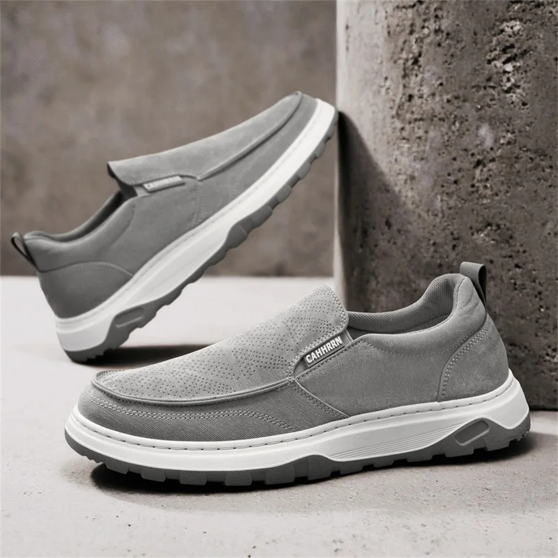 

Летние дышащие парусиновые туфли, мужские лоферы, кроссовки без шнуровки, новая модная повседневная мужская обувь, легкие туфли на плоской подошве, мужская обувь для вождения Zapato