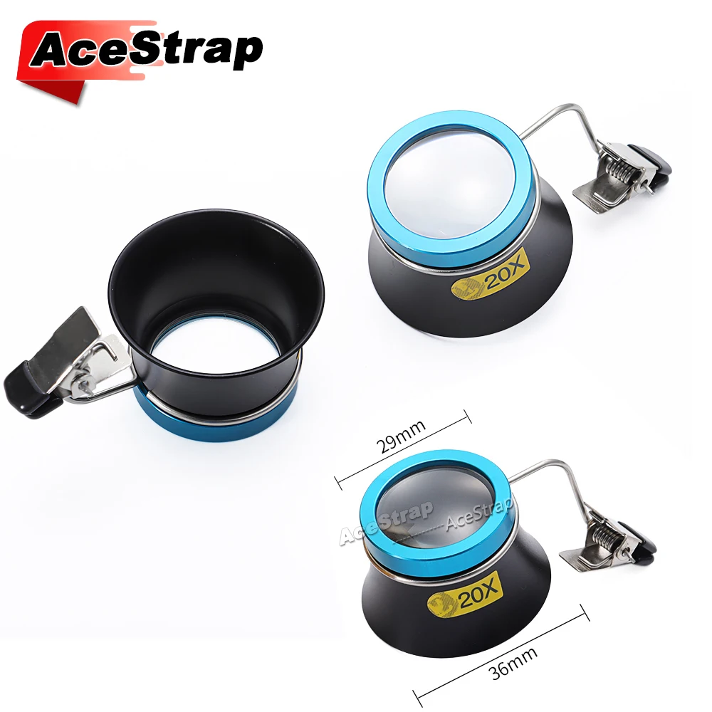 المكبر المحمول 5X 10X 20X ساعة أداة إصلاح النظارات المكبر كليب على لصانعي الساعات أدوات معالجة العدسة