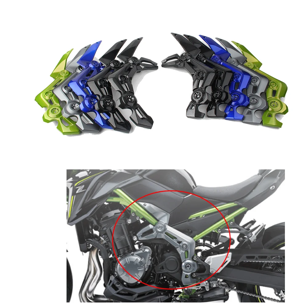 

2pcs Motorcycle Frame Guard Cover Trims For Kawasaki Z900 Z 900 2017 2018 2019 ABS Plastic