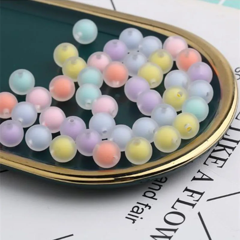 8/10/12/14mm Round Acrylic Beads Loose Spacer Beads For Jewelry Making Bracelet Necklaces Handmade Diy Accessories For Keychains