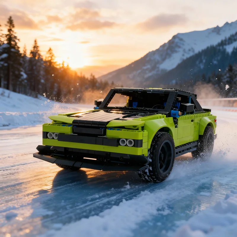 

614 деталей MOC: Техническая модель автомобиля, конструктор, развивающая игрушка, подарок на Рождество, архитектурный DIY-набор, креативная идея