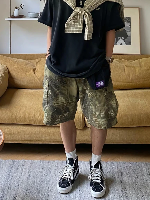 

Мужские летние трендовые брюки-карго American Sle Camouflage, рабочие брюки для лесозаготовок, брюки Cleanfit до середины икры