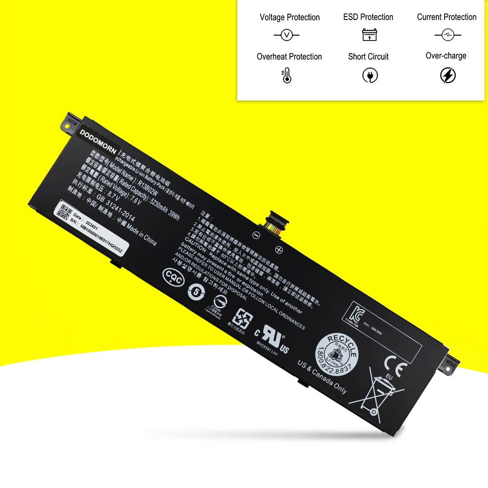 DODOMORN nuova batteria 39WH 5230mAh R13B01W R13B02W per batterie per Laptop Xiaomi Mi Air serie da 13.3 pollici spedizione veloce In magazzino