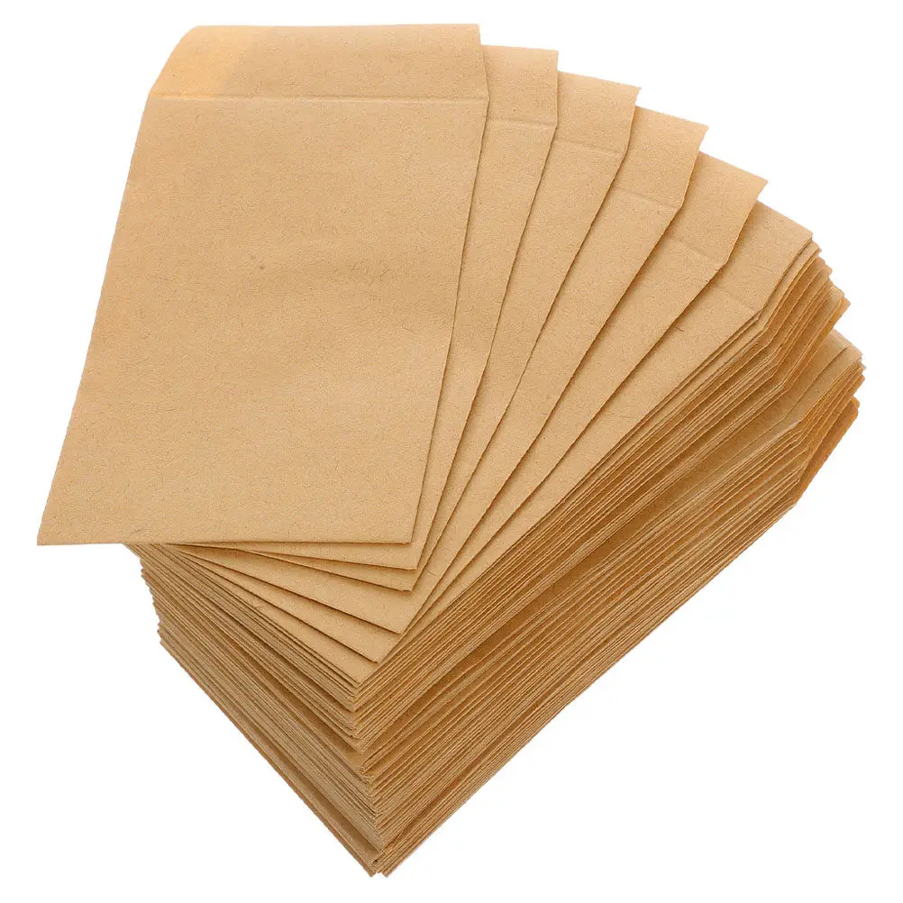 

50 шт. маленьких коричневых конвертов из крафт-бумаги с самоклеящимся клапаном для хранения мелких предметов, организации и хранения монет