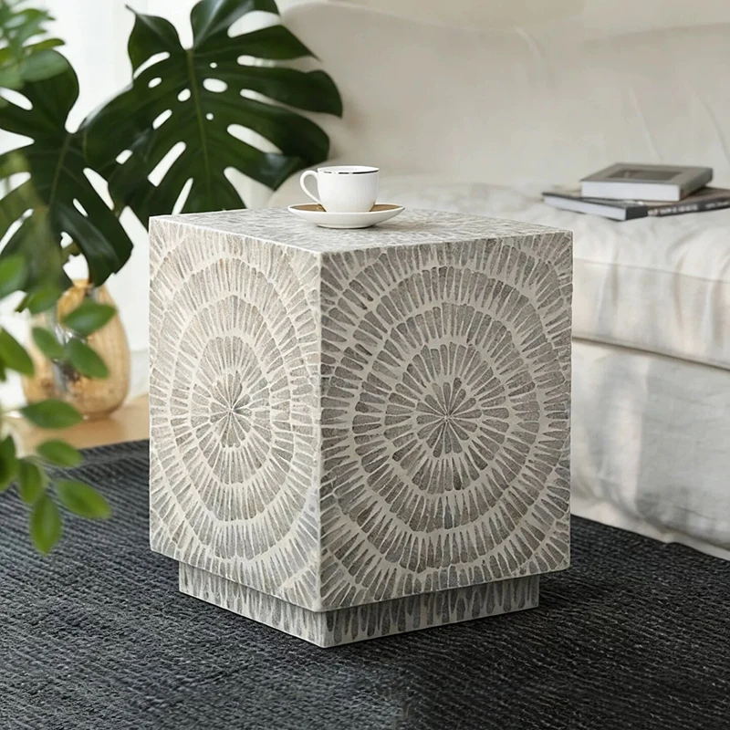 k*-Creative Art Tea Table,Shell Coffee Table,Living Room Side Table,Bedroom Nightstand,Home Decor Storage Desk,Nordic Furniture