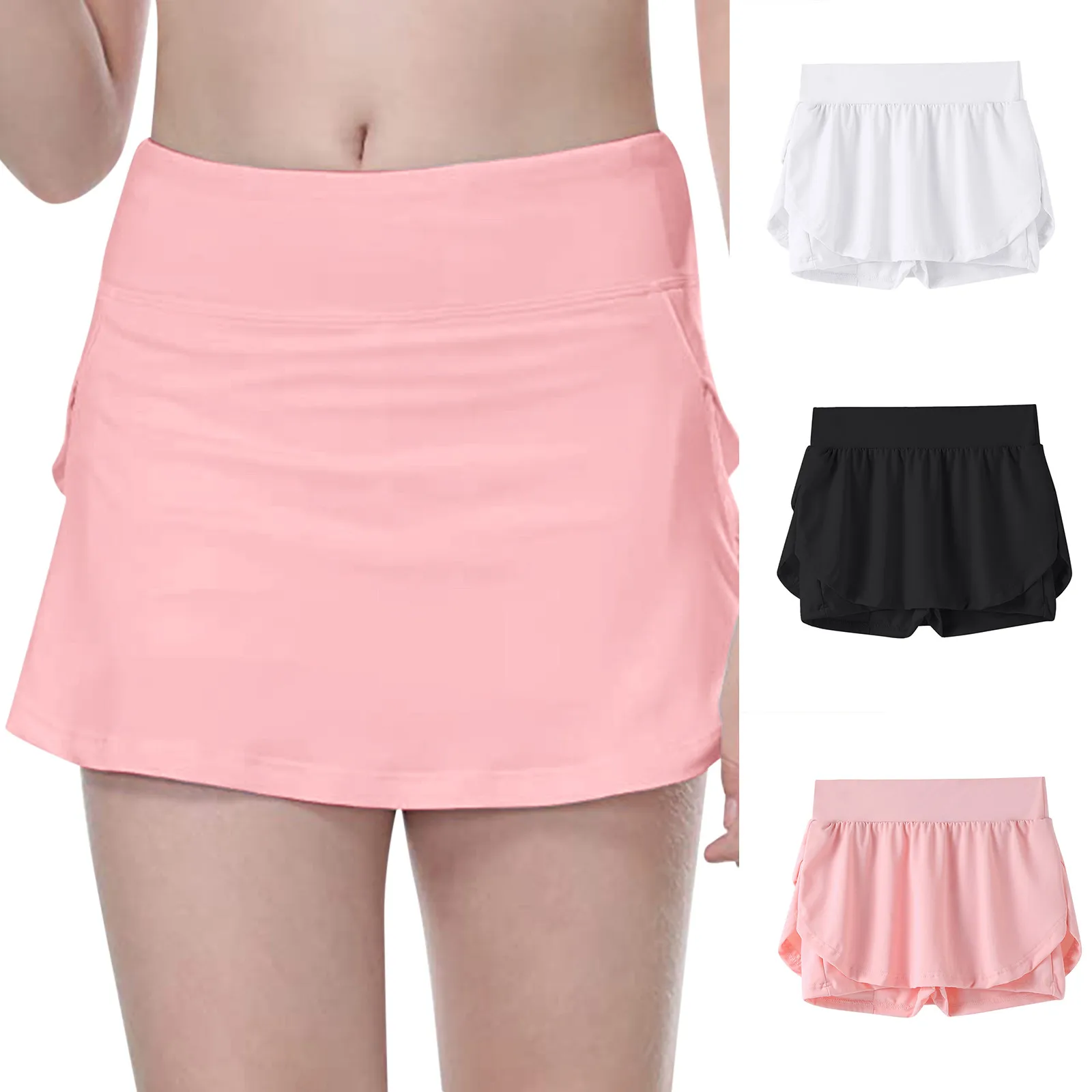 6-15 Years Toddler Kids Skirts Girls Fashion Casual Tennis Fitness Baby Girls Yoga Running Sports Pockets Elastic Shorts Skirts