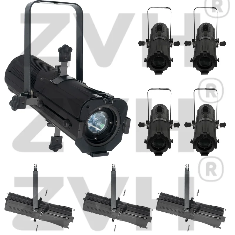 Bi-Color LED DMX Control Ellipsoidal Lights 100W Single-Sided Manual Zoom Profile Spotlight for Stage Lighting Follow Projector