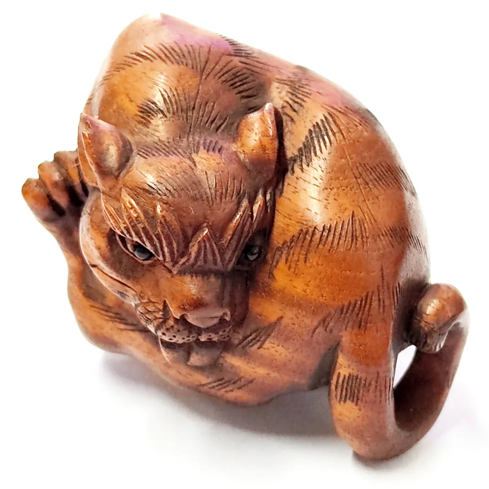 

GX131 — 20-летний 2-дюймовый нецке из железного дерева ручной работы — свирепый тигр