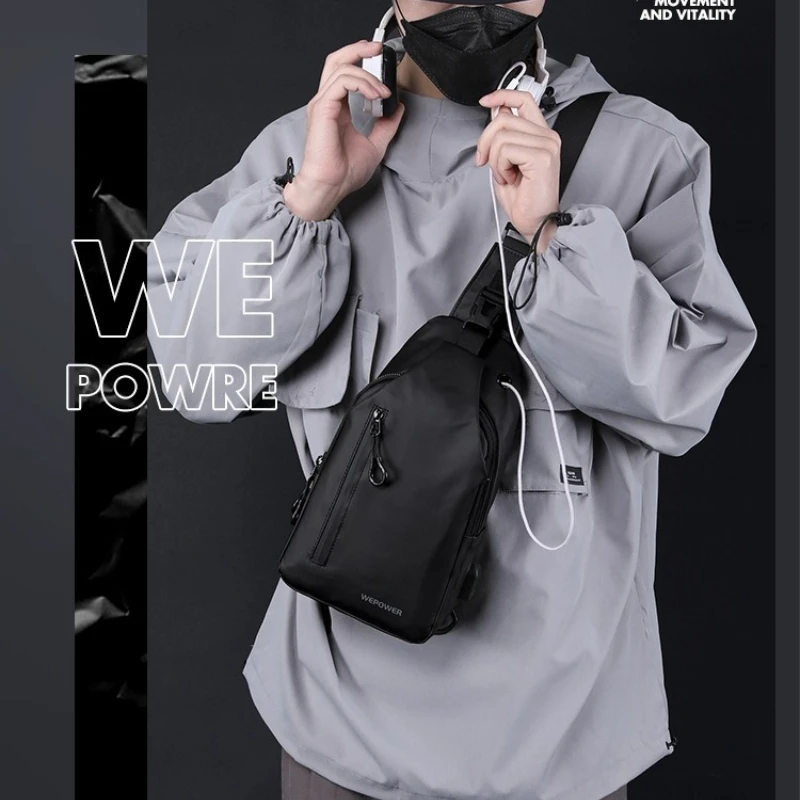 

New in Fashionable Trendy Chest Bag Solid Color Men Minimalist Chest Bag Outdoor Casual Fashion One Shoulder Crossbody Bag