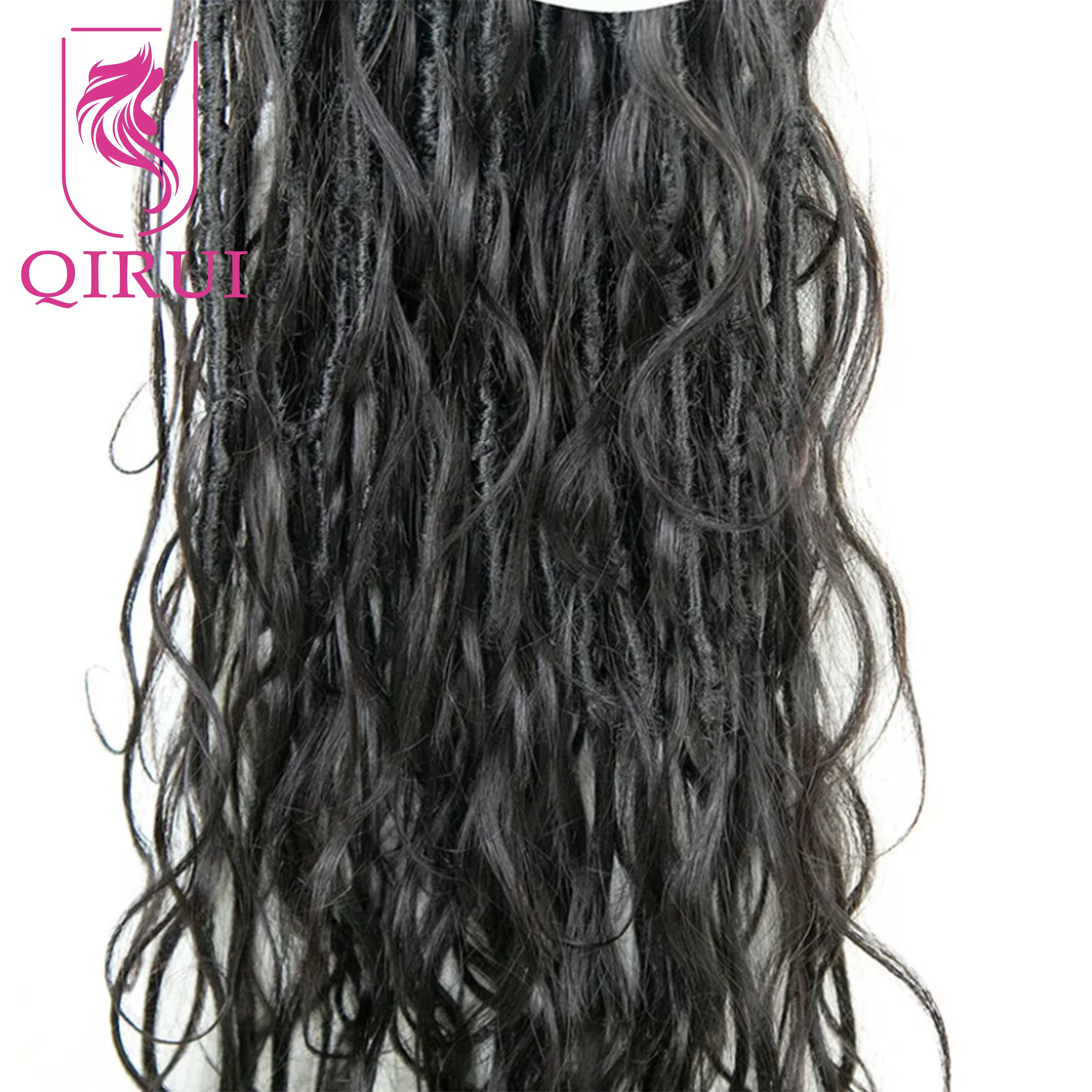 Body Wave Pre Looped Crochet Boho Locs z ludzkimi włosami, kręcone, bez węzłów, warkocze Goddess Locs, włosy do szydełkowania z ludzkimi włosami, kręcone końcówki.
