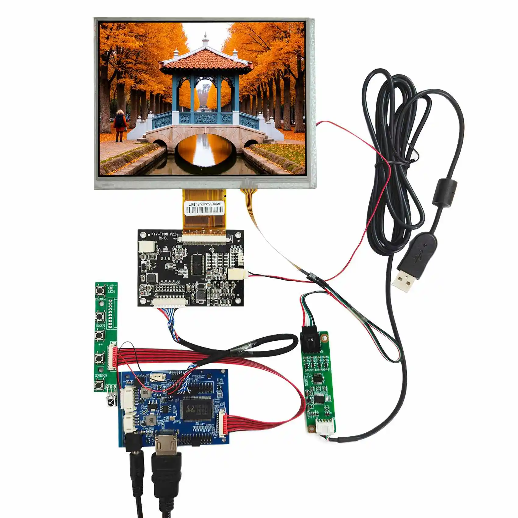 

7 Inch 800X600 Claa070Ma0Acw 4Wire-Resistive Touch Tft Lcd Display With Lcd Controller Board
