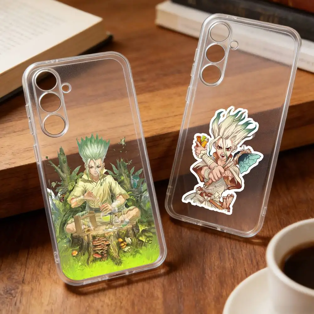 Manga Dr. Stone Senku Ishigami phone Case For Samsung S30,23,21,22,20, FE lite,S10,9,8,7 PIus Note20ultra Soft Transparent
