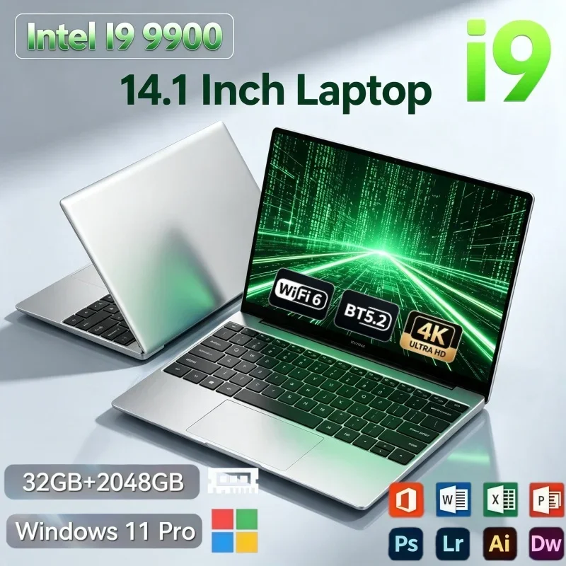 High‑Speed Response Laptop PC Intel Core I9‑9900 32GB RAM 2TB SSD Windows 11 Portable Notebook For Office Job And Home Use