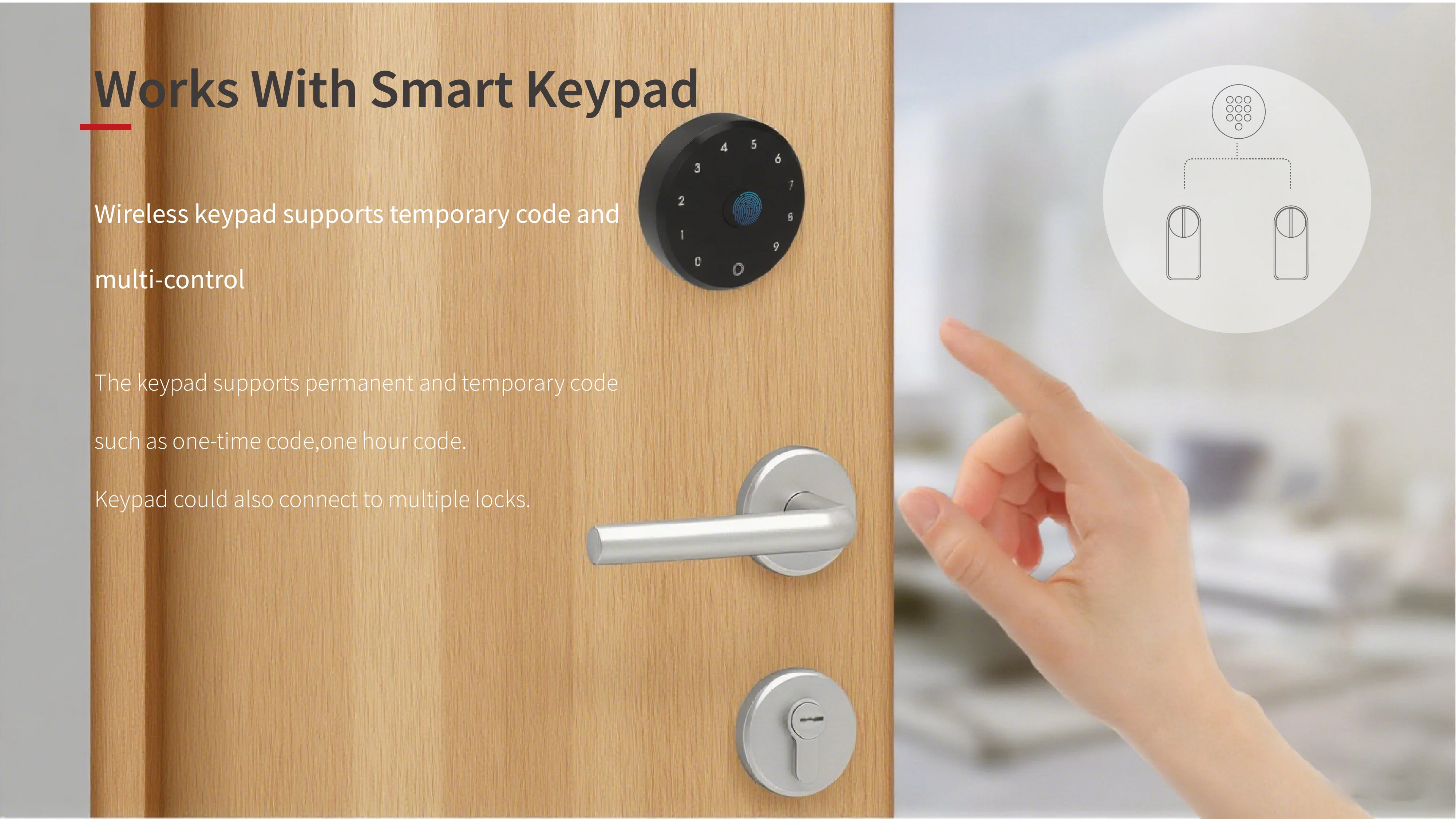 Tuya Smart Door Lock: Touchscreen Keypad, Fingerprint ID & Temporary Access Codes for Enhanced Safety, for Hotels and Apartments