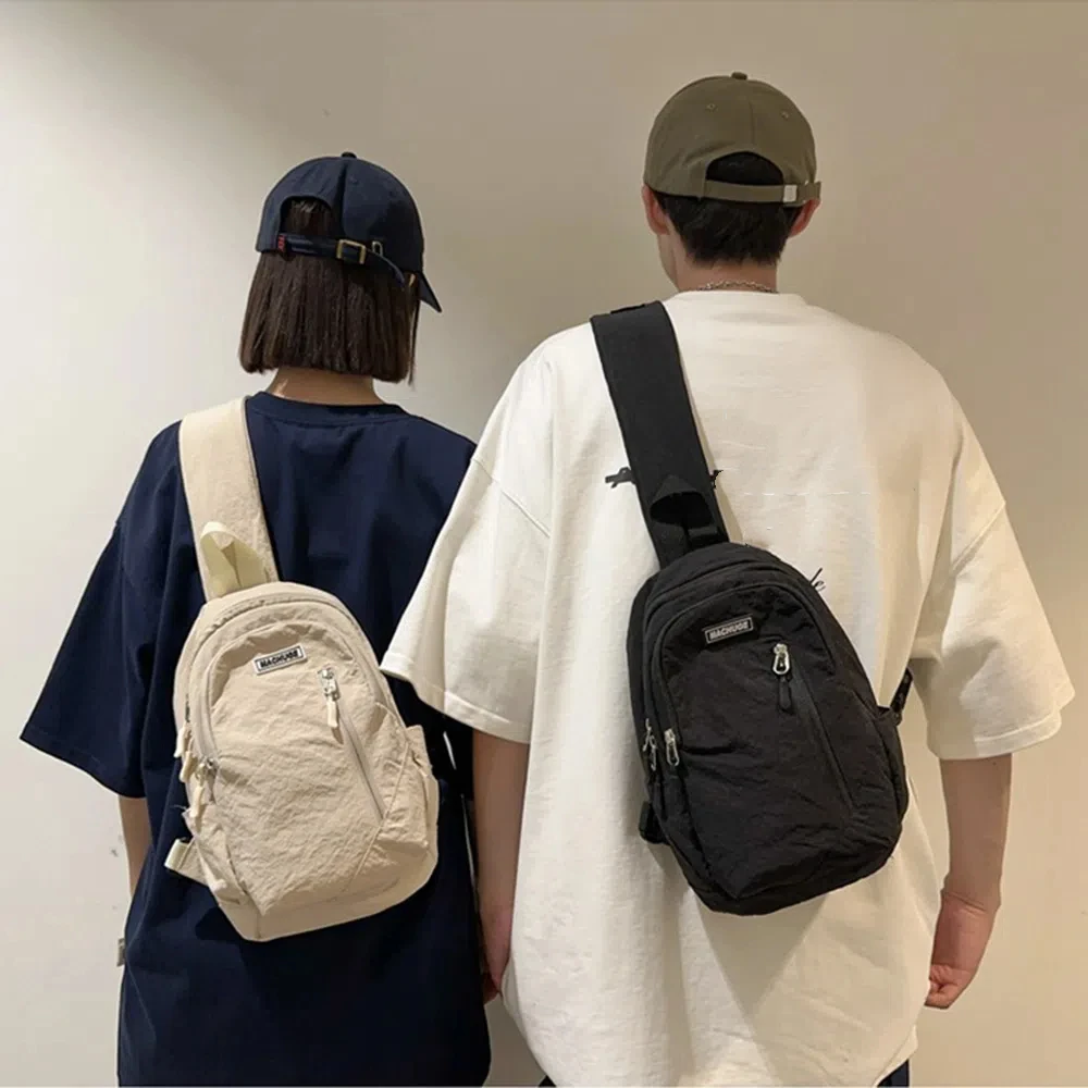 

Rucksack Casual Men Chest Bag Nylon Adjustable Strap Men Crossbody Bag Large Capacity Multifunctional Shoulder Bag Outdoor