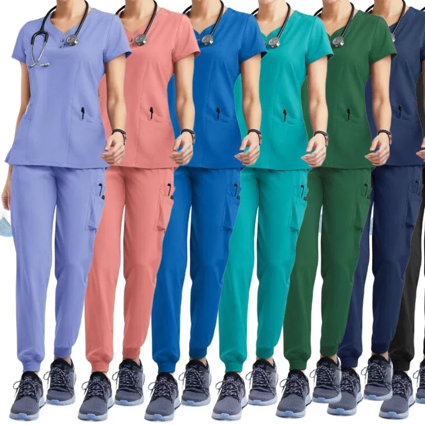 Customizable LOGO Multicolor Hospital Medical Surgical Uniforms Scrub Set Doctor Uniform Jogger Suit Doctor Nurse Scrubs Set