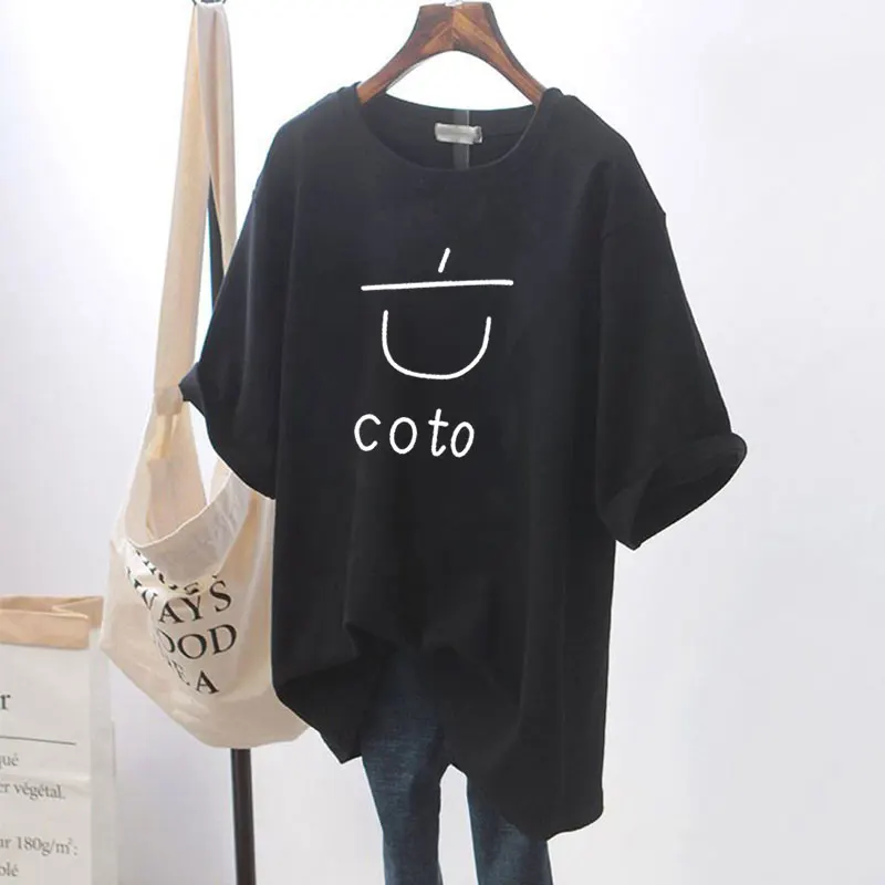

Retro Printed Cotton Short Sleeved T-shirt Women's Summer 2025 New American Letter Simple Versatile Top Loose O-neck Student Tee