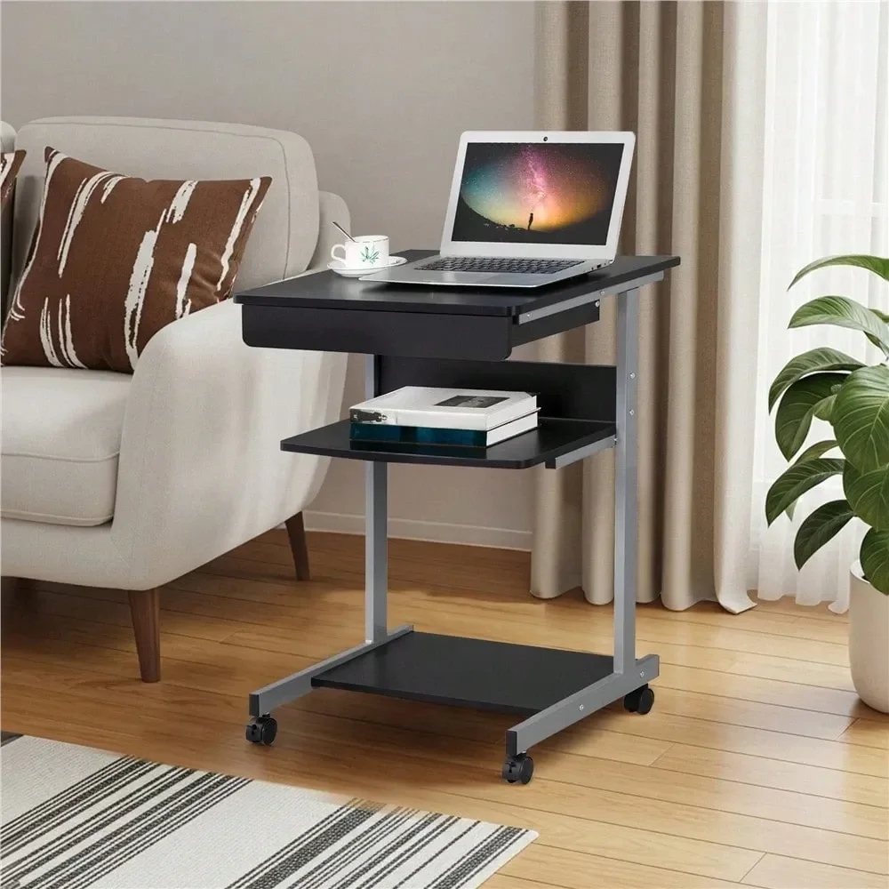 

computer desk table office desk1PC Modern Portable Rolling Computer Desk Table With Drawer For Work Study