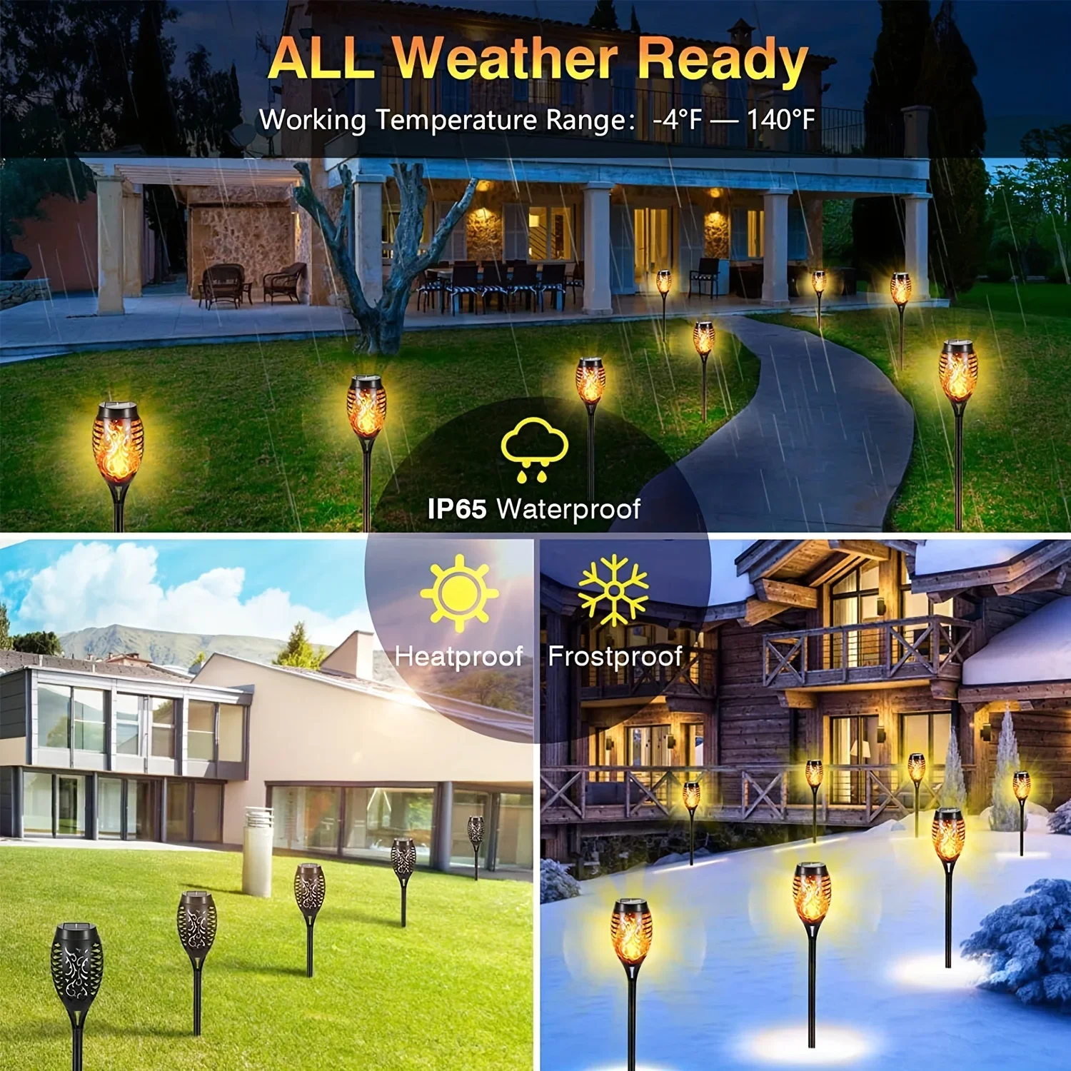 Multi Color 12LED Solar Flame Light Outdoor,Waterproof Torches Lamp for Outdoor Courtyard Garden Yard,Halloween Decorations