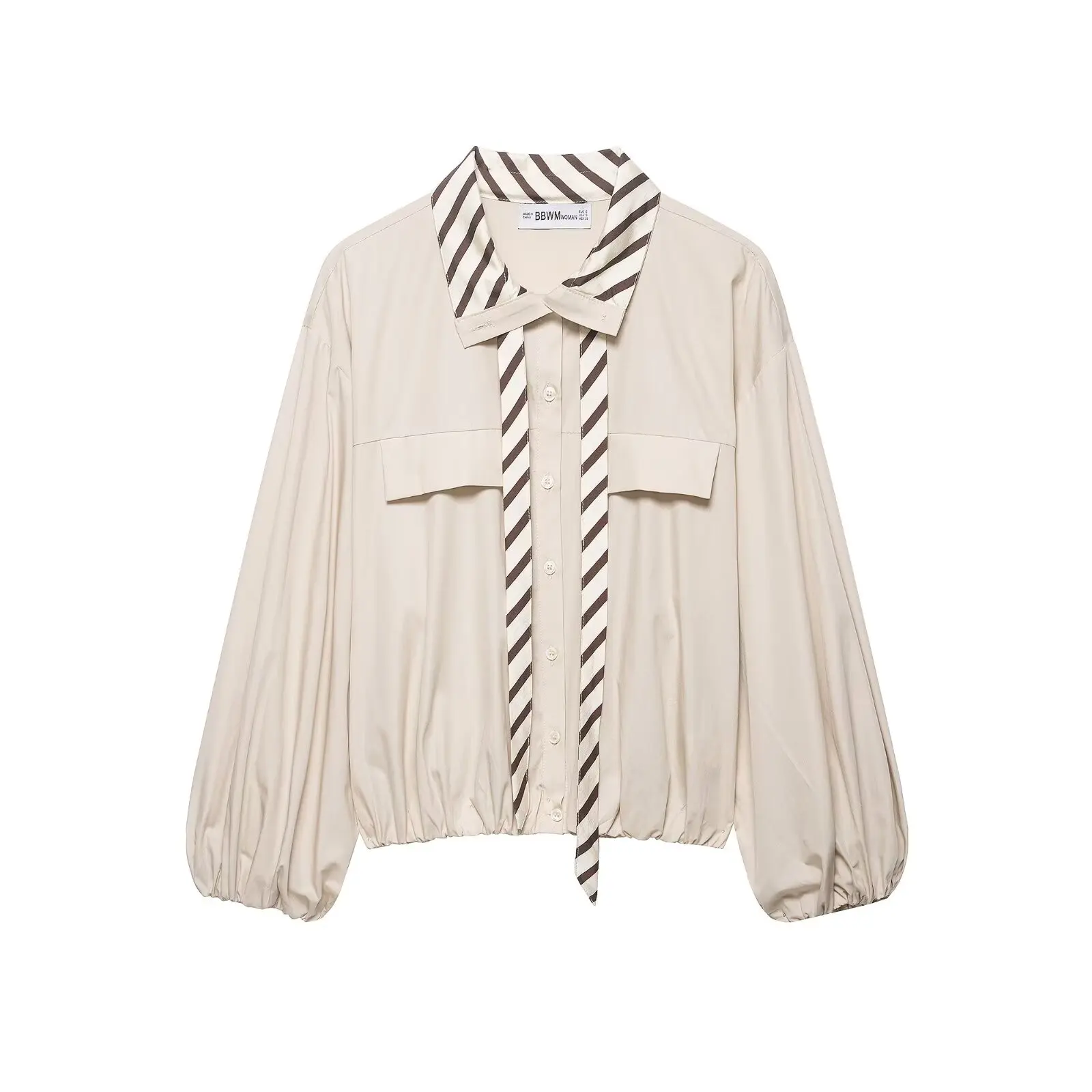 

WOMAN 2026 Summer New Fashionable Casual Contrast Collar Long Sleeve Shirt Retro Versatile Women's Shirt Chic Top Blouses Mujer