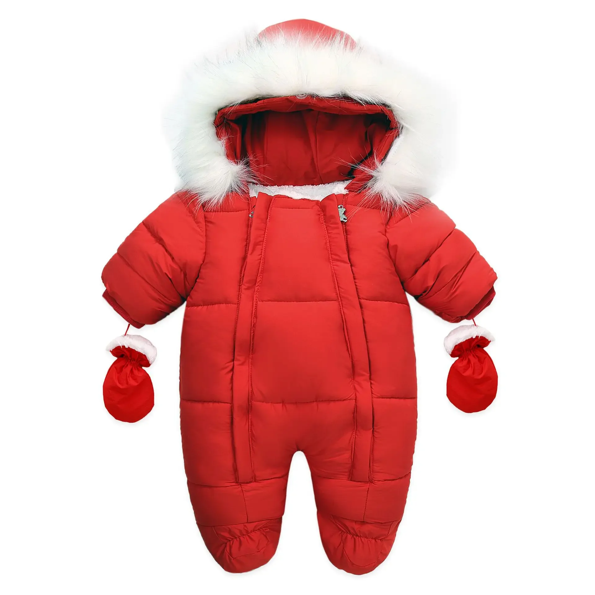 Infant Snowsuit Romper Hooded Outerwear Girls Coat&jacket Jumpsuit Jacket Baby Coat Warm Kid Boy Ski Bib Snow Pants Gloves Sets