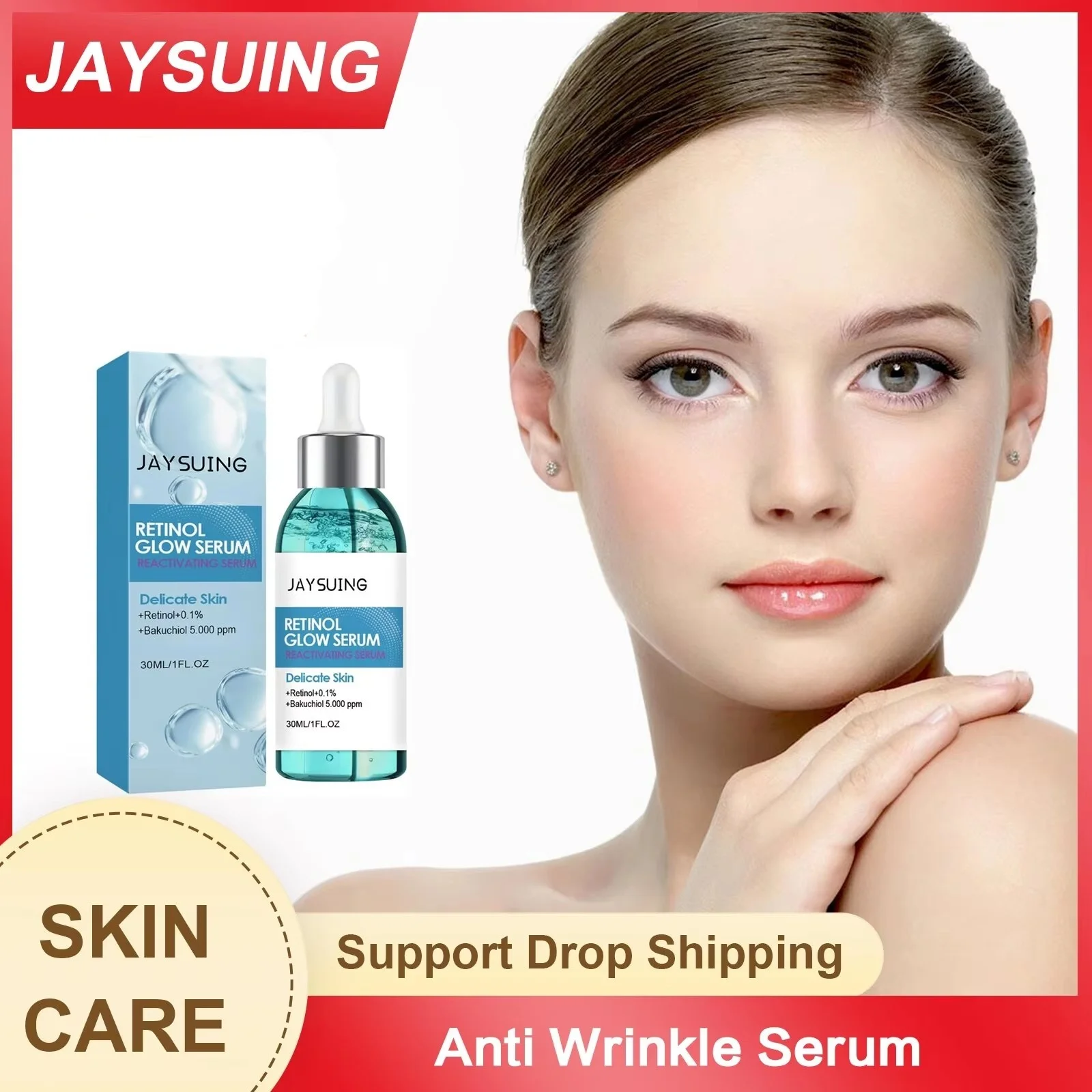 Retinol Serum Anti Aging Fade Melanin Anti Wrinkle Remove Fine Line Improve Puffiness Tighten Moisturizing Hyaluronic Acid Serum