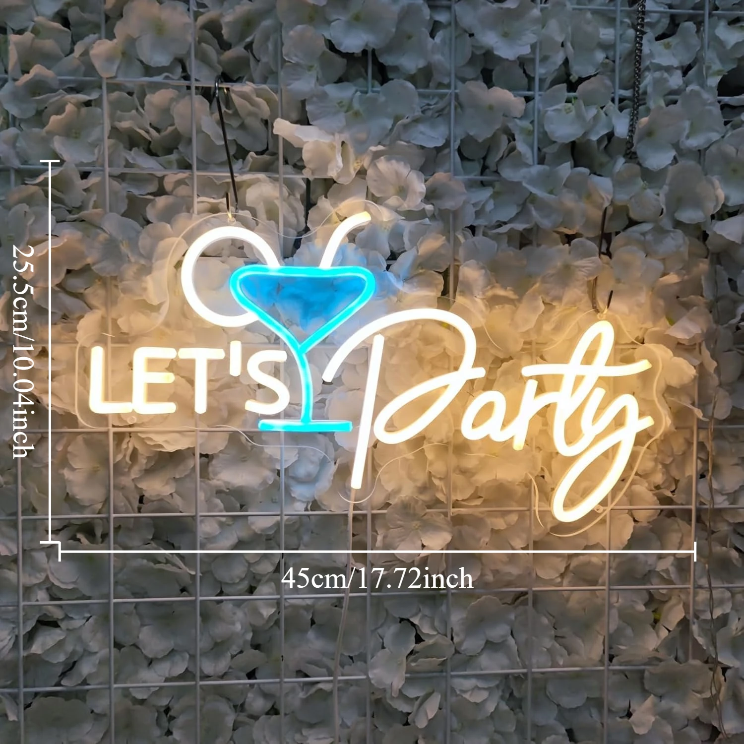 Neon Wall Sign หรี่แสงได้ Let's Party นีออนไฟสําหรับค็อกเทลบาร์ผับ Man Cave Beach Wedding Party Decor สุนทรียศาสตร์วาดของขวัญ