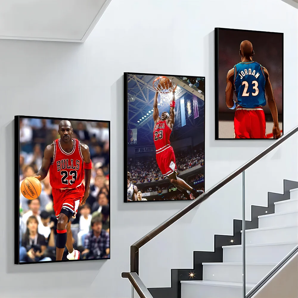 Basketball M-Michael J-Jordan Poster Paper Print Home Living Room Bedroom Entrance Bar Cafe Art Painting Decoration