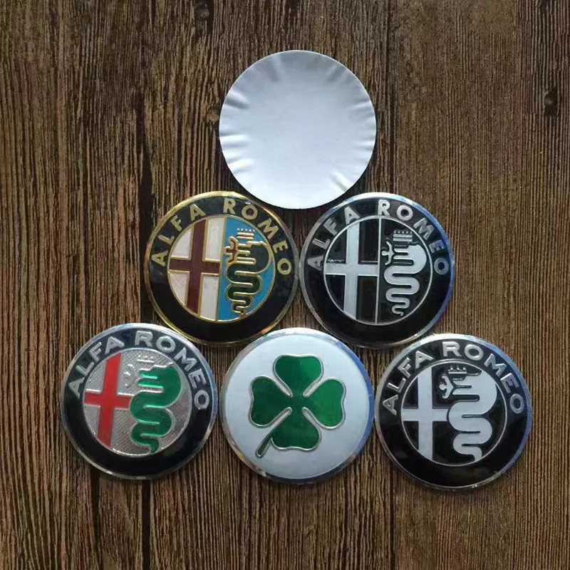 4pcs 65mm 56mm 60mm For Alfa Romeo 147 156 159 Car emblem Wheel hub Center Cap Badge covers sticker Decals Styling accessories view 4