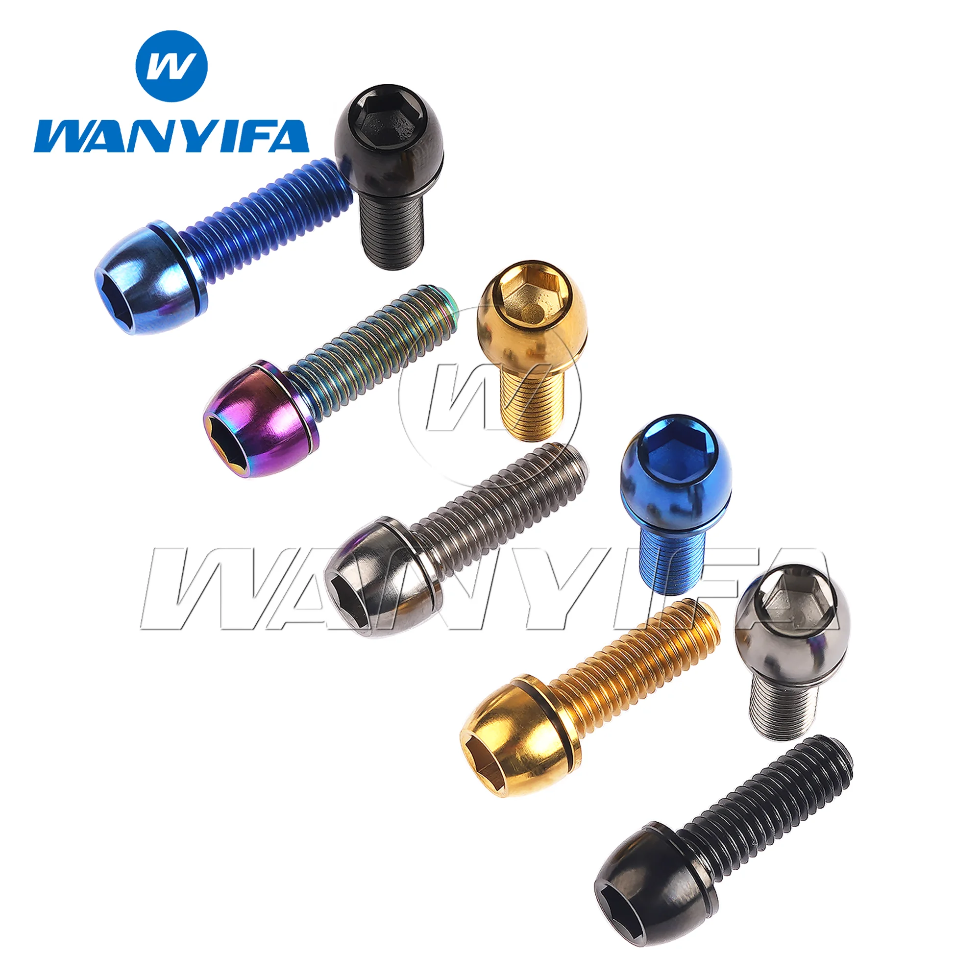 Wanyifa Titanium Bolts M6x18 20mm Allen Hex Round Head Screws with Washers for Bicycle Brake Fixing
