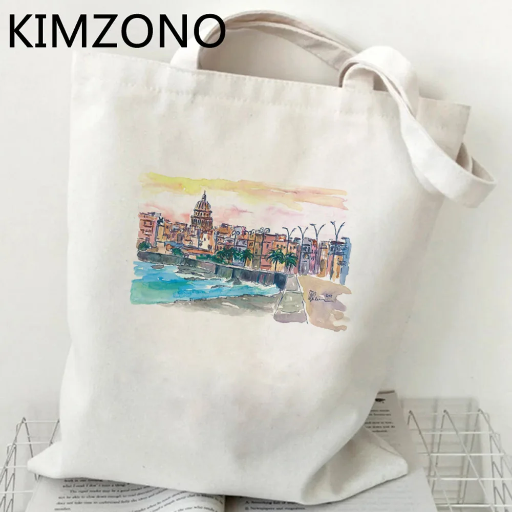 Cuba shopping bag bolsas de tela eco shopper tote recycle bag canvas bag ecobag foldable sacola shoping sac toile
