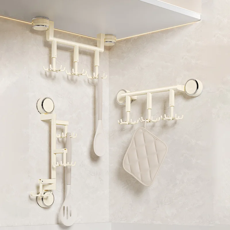 360 ° Rotating Six-claw Hook Suction Cup Seamless Non-punching Household Bathroom Storage Hanger