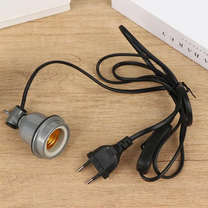 E27 Crawling Pet Heating Lamp Holder Power Cord Control Switch Piglet Chicken Brooder Heating Spiral Light Socket