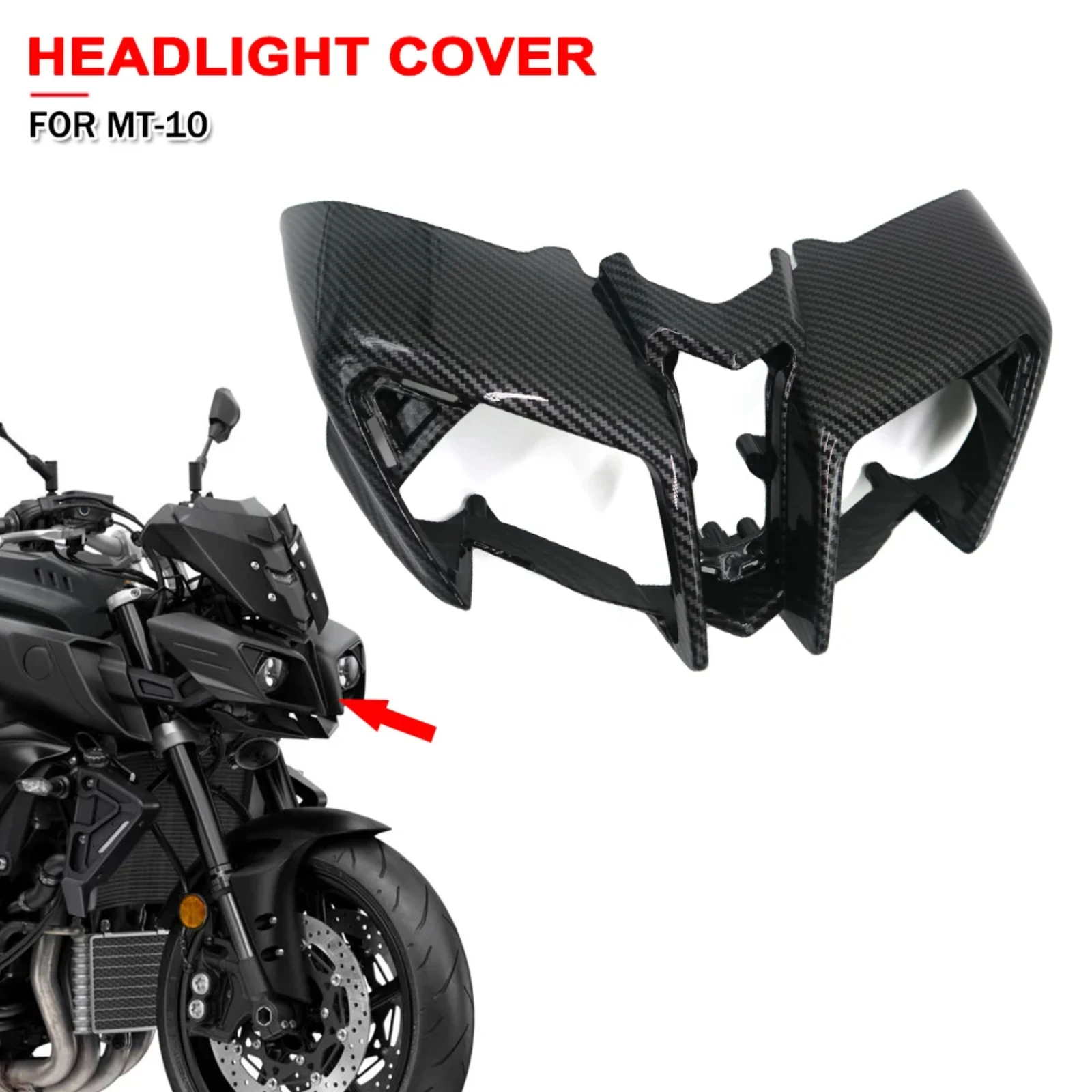 

Motorcycle Front Headlight Cover Fairing Headlamp Shell Cowl Accessories For Yamaha MT-10 MT10 MT 10 2016-2018 2019 2020 2021