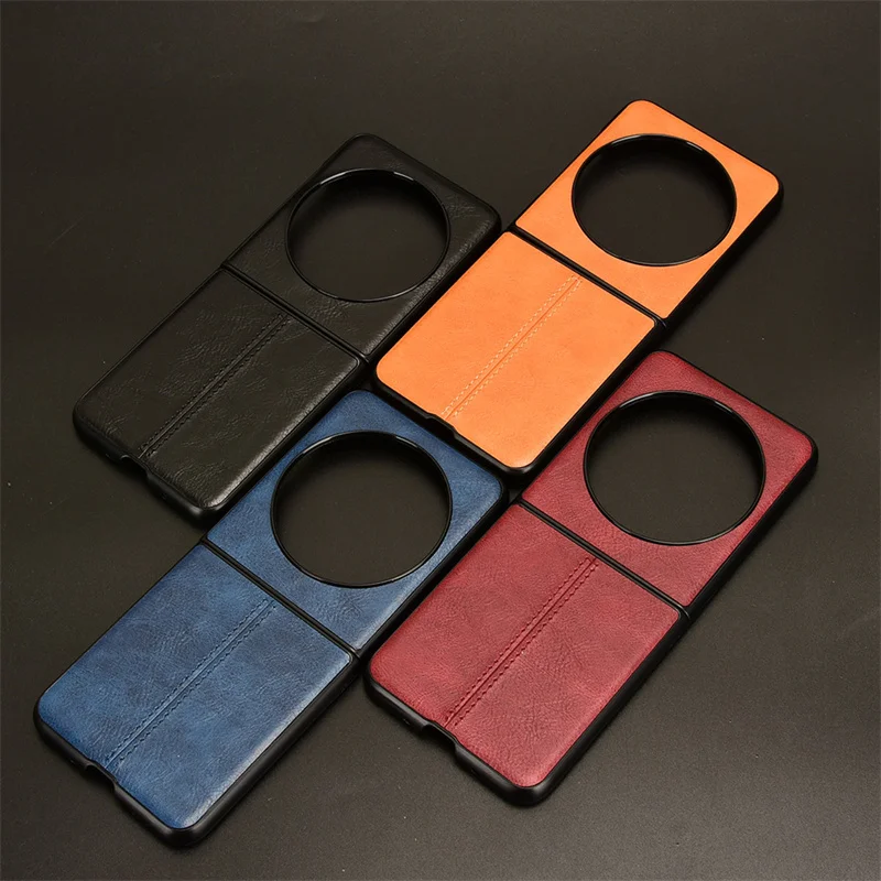 For Tecno Phantom V Flip 5G Case Suture Soft Edge PU Leather Hard Phone Cover For Tecno Phantom V Flip 5G PhantomVFlip Case