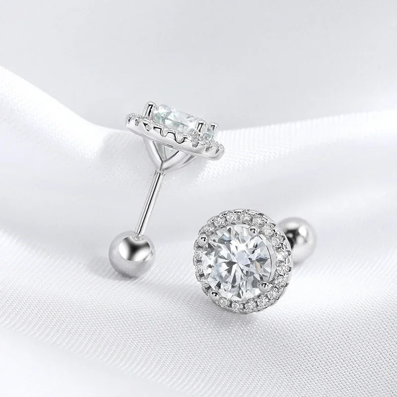 NASIA 0.5-1CT Black Moissanite Studs Earring...