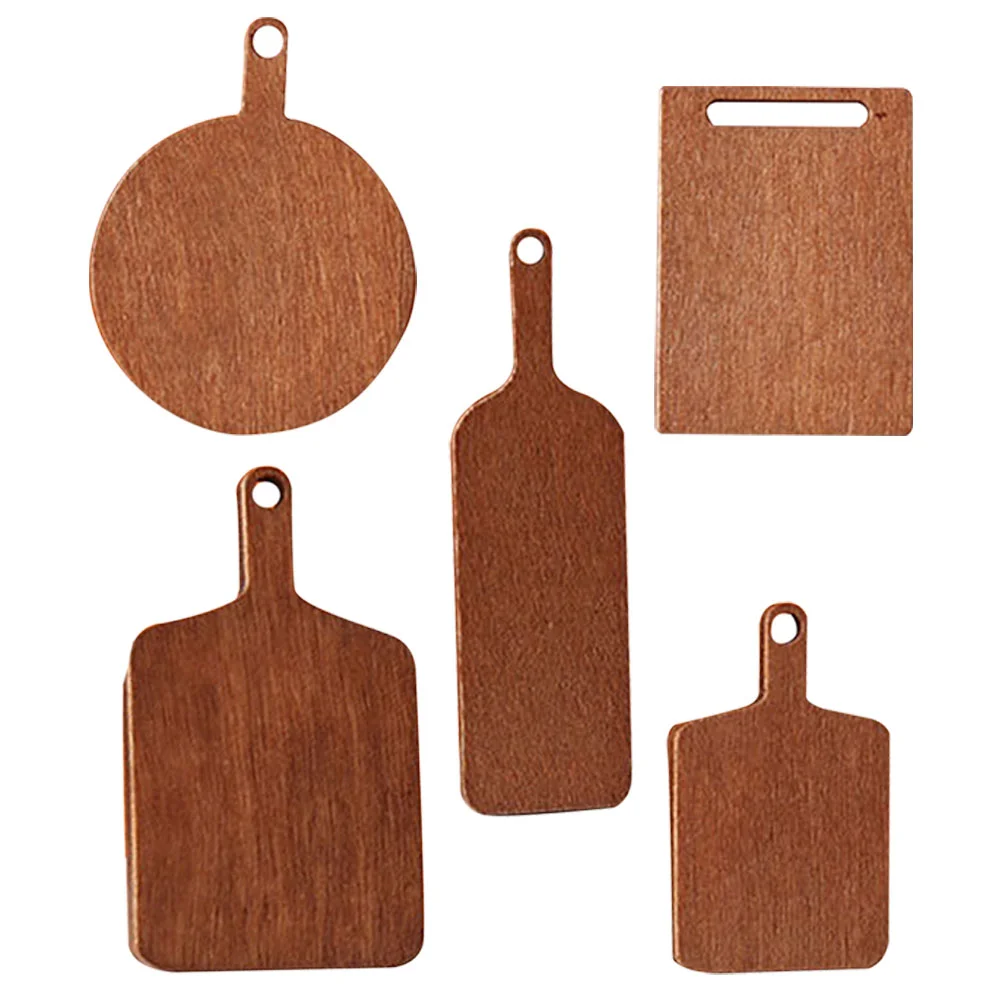 5 Pcs Mini Chopping Board Miniature Cutting Decor Wooden Peel House Tiny Photo Prop Interesting Intelligence Toy