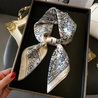 New 70*70cm Fashion Handkerchief Neck Scarf For Women Shawl Silk Satin Hair Female Square Hairband Headband Bandana Head Scarves - Image 2