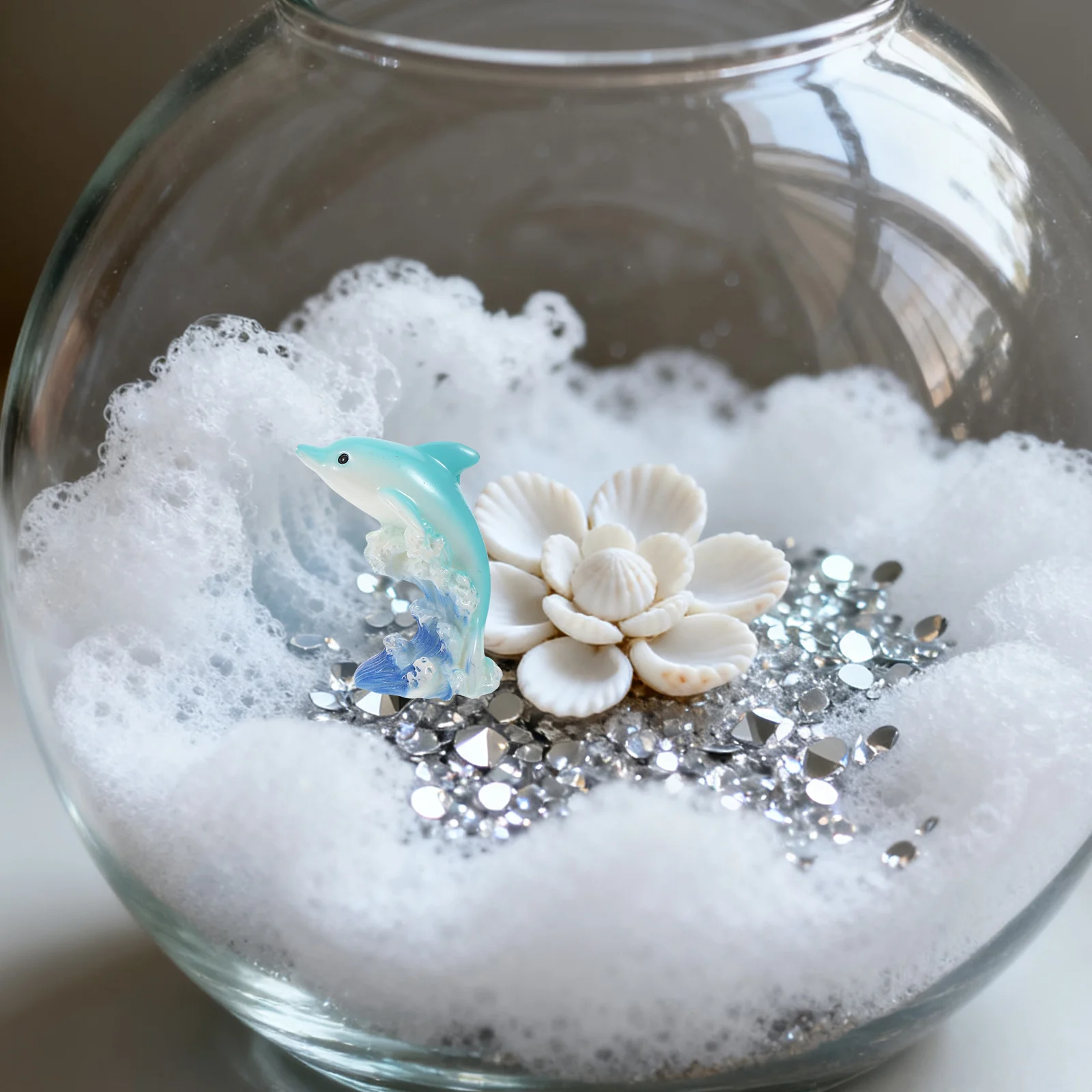 

7 шт., мини-смола, океанские животные, подробные украшения в виде дельфинов для дома, аквариум, сказочный сад, топперы для торта, топпер для торта с дельфинами