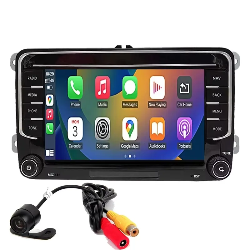 2Din Car Radio for Golf 5 6 Passat B6 B7 CC Jetta Wireless Carplay Android Screen Navigation GPS Wifi/4G Internet