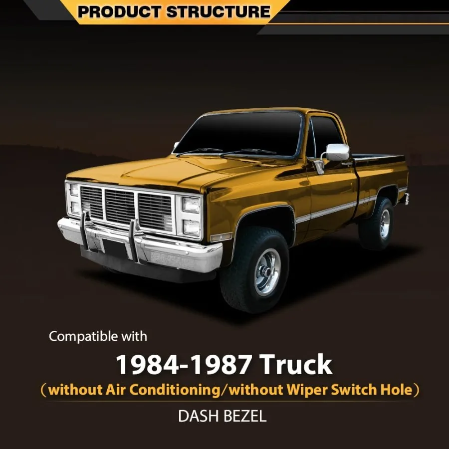 لوحة إطار أداة داش مع صندوق تخزين لشاحنة تشيفي جي إم سي بليزر سوبربان 19841987 نموذج سنة لمسة نهائية سوداء مصممة لـ