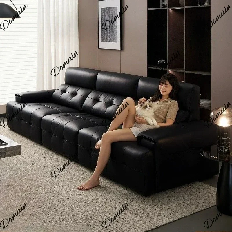 BXX Light Luxury Modern Simple Living Room Sofas And Seating Black Lazy Comfortable Lawrence Leather Sofa Couch Home Furniture