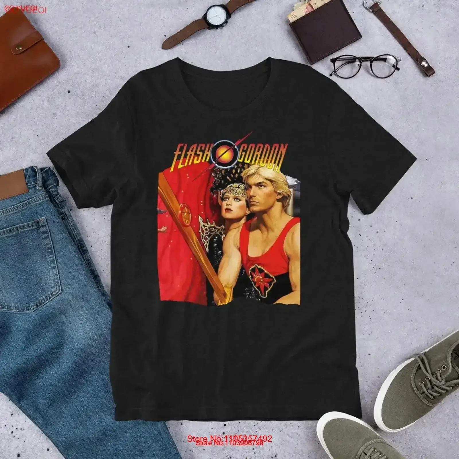T Shirt Flash Gordon 1980 space opera by Mike Hodges Stars Sam J Jones Melody Anderson Ornella Muti Max von Sydow and Topol V4