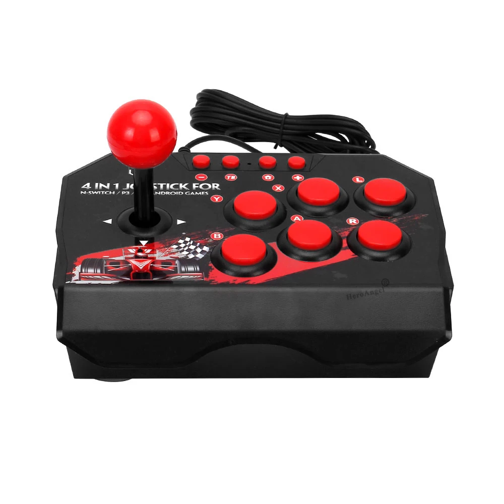Usb com fio jogo joystick retro arcade estação turbo game console rocker luta controlador para ps3/interruptor/pc/android tv dropship