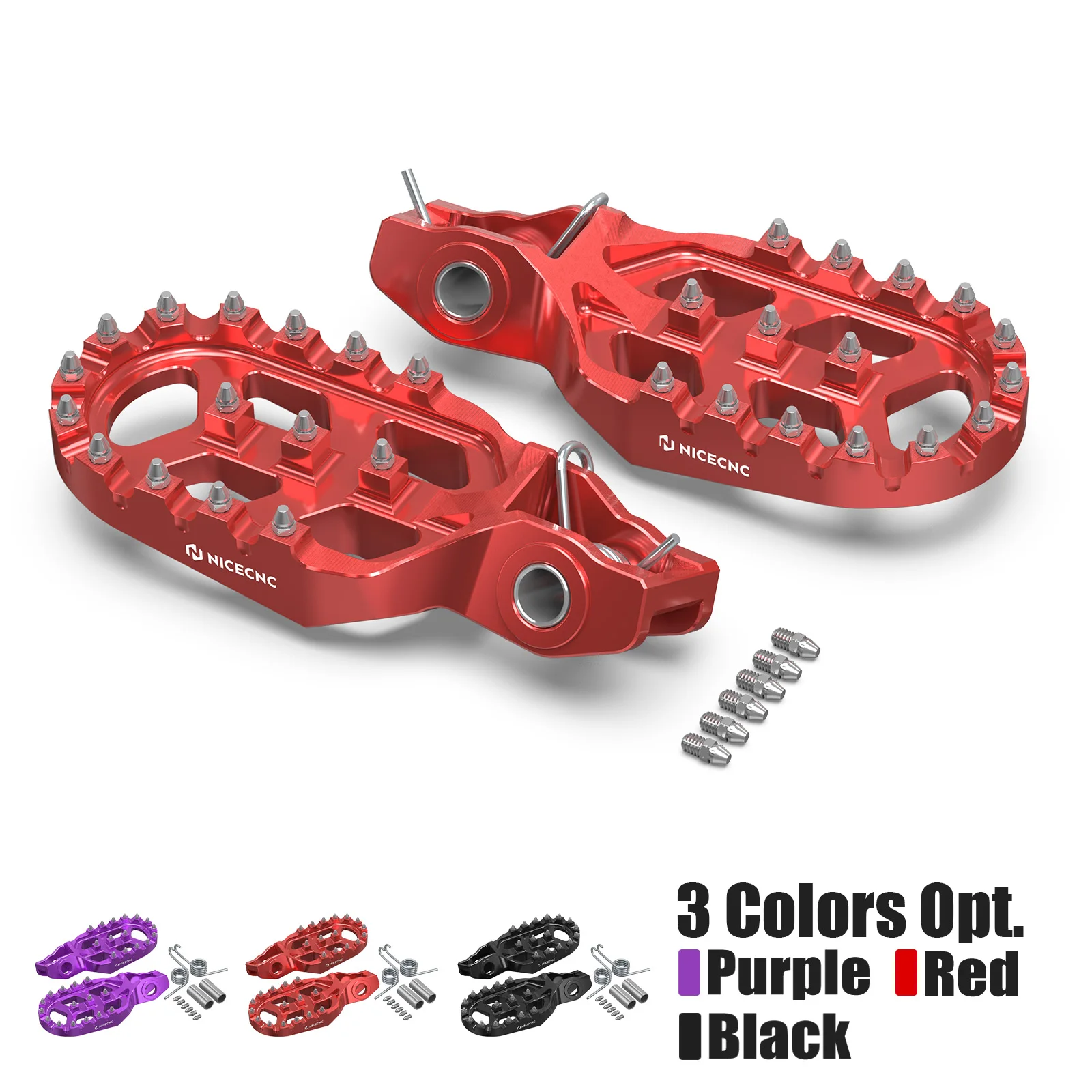 NICECNC For Stark Varg EX 2024-2025 Forged Offset Foot Peg Extender Footrests Aluminium For Stark Varg MX Electric Dirt Bike