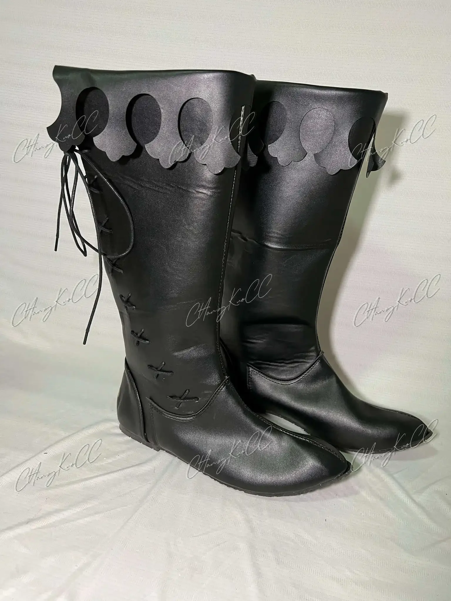 Bottes de rinçage médiévales en cuir PU pour hommes, chaussures d'officier gothique, bottes Viking 7.5 ate, chaussures de cosplay d'Halloween, Renaissance, 2024