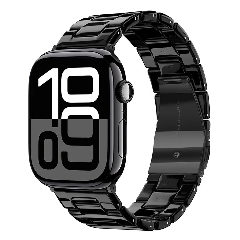 Gravata morrer pulseira de resina para apple watch 10 46mm ultra 49mm 44/45mm pulseira fivela de metal para iwatch 10 9 8 38/40/41mm