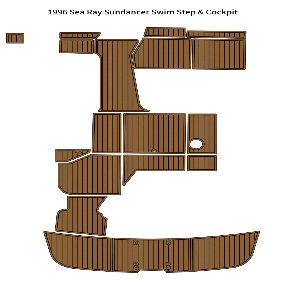 

1996 Sea Ray Sundancer Swim Platform Cockpit Boat Pad Boat EVA Teak Floor Mat