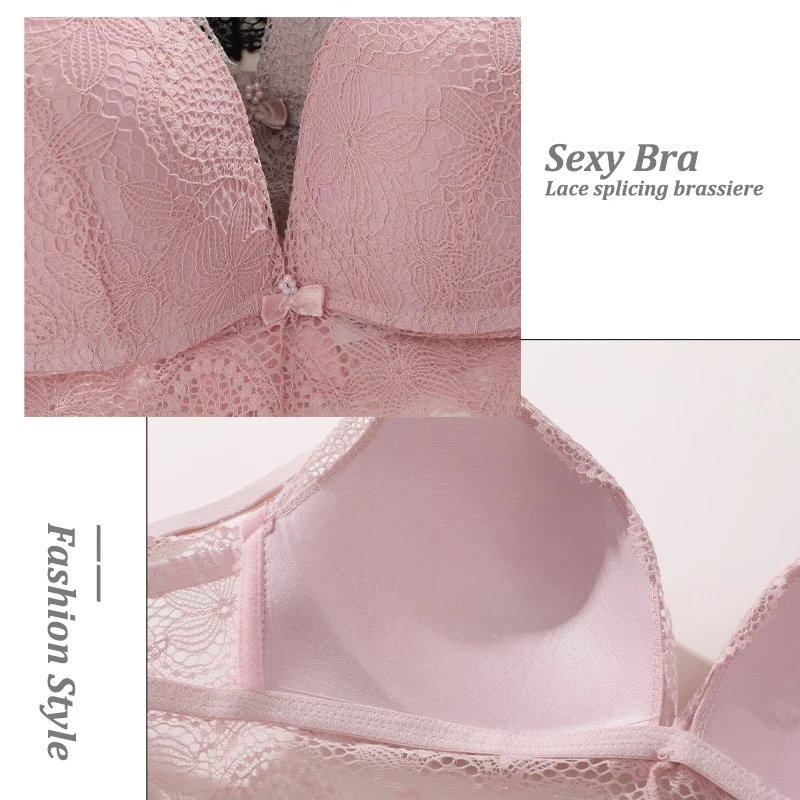 Floral Lace Bras for Women Plunge Bralette Wireless Brassiere Push Up Bra Female Breathable Lingerie Ladies Triangle Cup Bras
