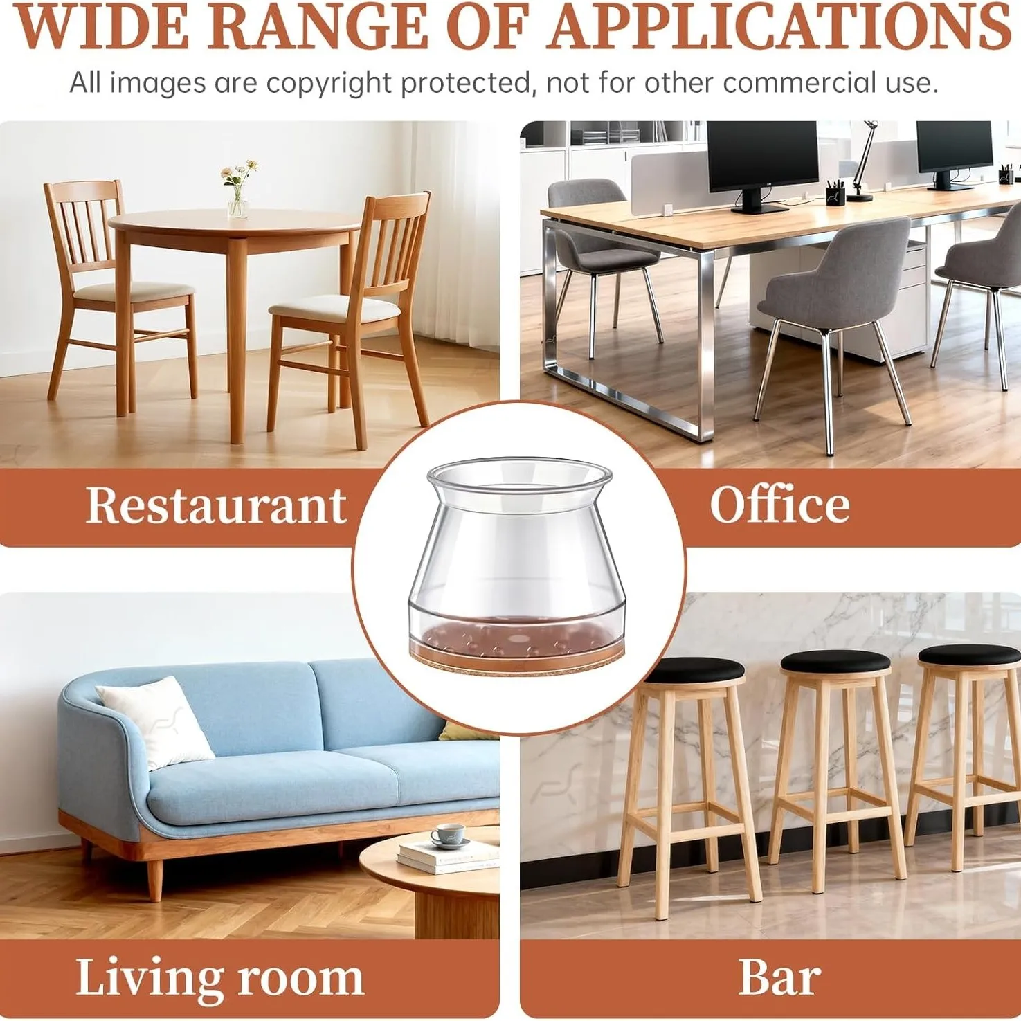 8개입 의자 다리 바닥 보호대 실리콘 커버 펠트 패드 긁힘 방지 소음 감소 하드우드 가구 다리 캡